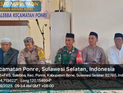 Babinsa Kodim 1407/Bone Koramil 10/Ponre Hadiri Peringatan Maulid Nabi Muhammad SAW